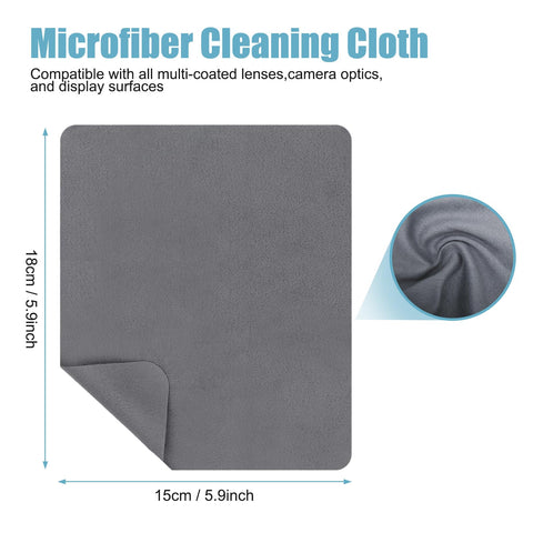 Gray microfiber cleaning cloth 7.1x5.9 inches for electronics and optics, part of 10 Pack Microfiber Cleaning Cloths For Electronics, Camera Lenses, Eyeglasses, Phones And Laptops Safe Gentle Wipe Kit For Dust Smudges Fingerprints Oils Streak Free Screen Care 7.1x5.9 In Gray.