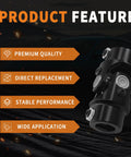 Three Quarter Inch Double D Universal Joint For Steering Shaft Black Coated 35 Degree Bend Total Length 3.25 Inches 83mm 40Cr Alloy Steel