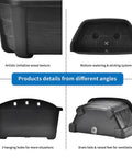 Top Tier Self Watering Wall Planters For Indoor Balcony And Railing Gardens, Dark Coffee Hanging Flower Pots, different angle views showing features.