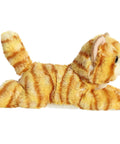 Real Deal Mini Flopsie Ginger Cat Eight Inch Stuffed Animal Plush side view showing vibrant stripe pattern and soft fabric.