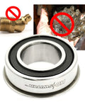 Heavy Duty Wheel Bushing To Bearing Conversion Kit For Large And Compact Lawn Tractors Precision Machined alloy bearing close-up with grease and old parts.