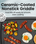 Extra Large Electric Griddle With Removable Temperature Control And Immersible Flat Top for cooking breakfast foods