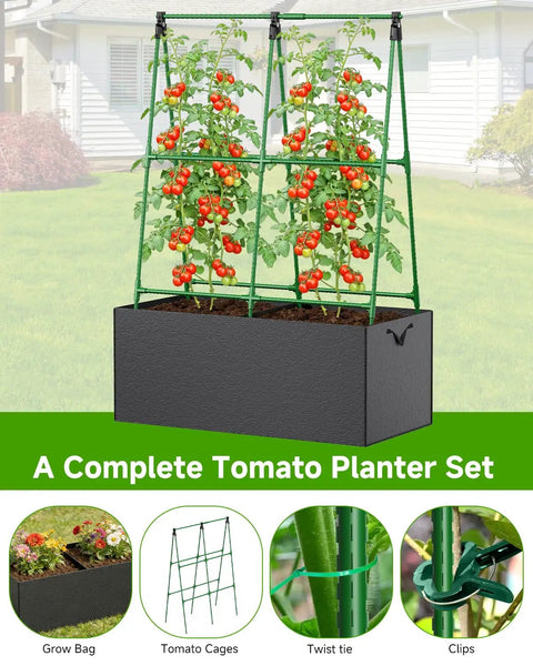 Adjustable A Shape Garden Trellis With Grow Bags For Climbing Vegetables And Flowers Metal Plant Support With Garden Netting