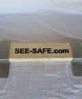 Drop Open Bar Security Barn Door Lock Brackets For 2x4 Wood Boards Tough As Nails Aluminum Stopper Set on wood beam.