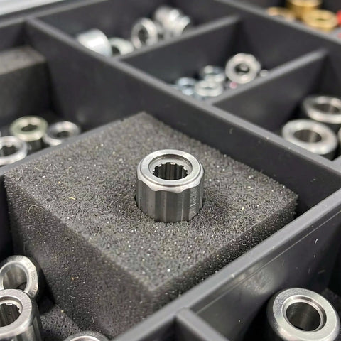 4 Pack Drawn Cup Needle Bearings 8MM ID 14MM OD Unidirectional No Drag Roller For Treadmill And Spinbike Gym Gear on foam.