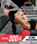 Person using High Density EPP Round Back Foam Roller For Back, Yoga And Pilates - Gym Ready Deep Tissue Massage, Red Snow, 300 lb support.