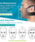Side view of Pro Grade Dust Mask Reusable Respirator for Woodworking and Construction, size guidance for 4.3" to 5.5" face length.