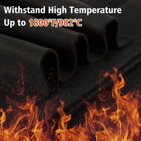 Six Pack Heavy Duty Fire Resistant Welding Blankets 20 X 20 Inches Carbon Felt Soldering Mat Set with flames below