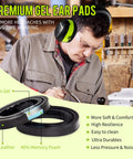 Man wearing Bluetooth Hearing Protection With 25dB NRR And 1500mAh Rechargeable Battery, 40 Hour Playback, Wireless Ear Muffs in workshop