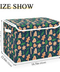 Foldable Storage Bin With Flip Top Lid And Reinforced Handles For Bedroom Closet, 16.5in x 12.6in x 11.8in, 300D Oxford fabric.