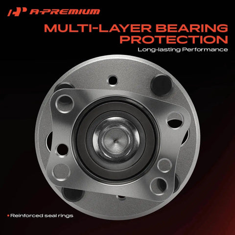 Heavy Duty Rear Wheel Bearing And Hub Assembly Pair For Ford Fiesta Rides With 4 Lug Bolts showing multi-layer bearing design with reinforced seals.
