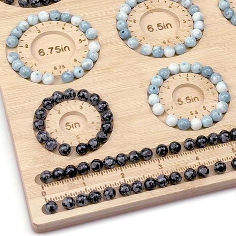 Beading Board For Jewelry Making, Bamboo Bead Tray 5 To 8 Inches With 9 Grooves And 2 8.5 Inch Slots, Ideal For DIY Bracelets