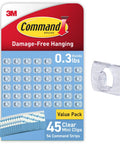 Damage Free Indoor Mini Light Clips Value Pack With 45 Clips And 54 Strips for string lights packaging and single clip.