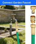 Solid Brass Garden Hose Quick Connect Set Three Quarter Inch GHT Thread No Leak Male And Female Connectors