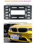 Front License Plate Holder Bracket Black Universal ABS Mounting Kit Frame With Copper-Threaded Inserts for bumper