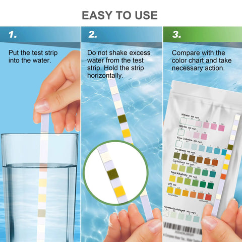 Step-by-step guide for 8 In 1 Aquarium Water Test Strips Checks Ph Ammonia Nitrite Chlorine Hardness And Alkalinity In Seconds.