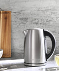PerfecTemp 1.7 Liter Electric Kettle Cordless With 1500W Fast Heat Up And 6 Preset Temperatures on a kitchen counter
