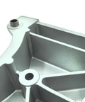 Heavy Duty Alternator And Power Steering Pump Mounting Bracket With Complete Bolt Kit Drops Right In For Cadillac Escalade Chevy Silverado Gmc Sierra Yukon 2002 2014 Replacement silver steel bracket close-up view
