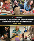 Craftspeople using Medium Super Glue Pro Kit 2 Oz For Quick Fixes And Woodworking All Purpose Cyanoacrylate Adhesive With Anti Clog Cap.