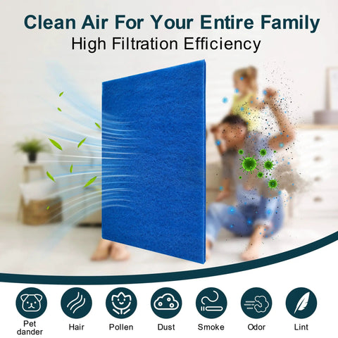Premium Washable Reusable Air Filter 20X30X1 Tidy Home Hvac with high filtration efficiency diagram showing air flow and contaminants.