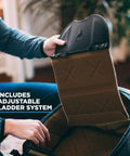 Camera Pack 25L With Ladder And Two Small Camera Cubes For DSLR Gear showing adjustable ladder system inside backpack.