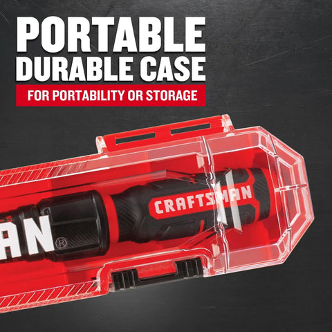 Torque Wrench With Three Eighths Inch Drive in durable pro-grade portable case with bi-material grip visible