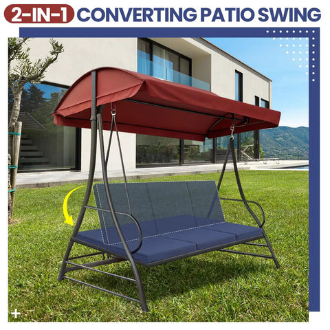 Cozy Up Your 3 Seat Outdoor Porch Swing Cushions Set With Waterproof Back Cushions And Anti Slip Liner 2 In 1 Cover for Patio
