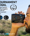 Slope Adjusted Golf Laser Rangefinder Dead Nuts Accurate With Visual Jolt Target Lock in use during tournament play.