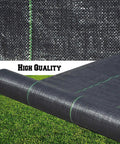 Heavy Duty Weed Barrier Landscape Fabric For Outdoor Gardens Non Woven Weed Blocker Roll on grass with close-up texture view