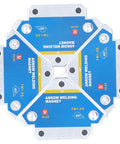 Pro Grade Magnetic Welding Support Kit with 4 Heavy Duty Weld Magnets for precise alignment in blue and silver color.