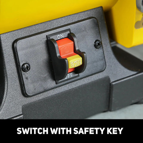 Power switch with safety key on Beast Belt And Disc Sander For Woodworking 1x30 Belt And 5 Disc Upgraded Pro Model