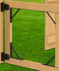Heavy Duty Gate Corner Brace Kit No Sag Anti Sag Solid Iron Brackets For Shed Doors shown on wooden gate frame