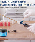 Heavy Duty Pro Grade Washing Machine Damping Grease Kit With 10 Foam Inserts for suspension rods in use on a table