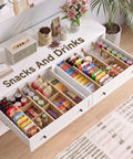 Hella Sturdy Bamboo Drawer Dividers Expandable Closet Organizers For Clothes Six Piece Dresser Sorter built tough, organizing snacks and drinks in drawers.