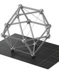 Magnetic Modular Structural Kit for Hands On Engineering and Architecture Lessons, 122 Piece Set on grid mat