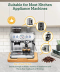 Premium Bamboo Appliance Slider Plus Rolling Kitchen Countertop Tray For Coffee Makers And Kitchen Gear Featuring Slick Rubber Wheels Heavy Duty Cabinet Glide Organizer 20 By 16 Inches viewed with various appliances.