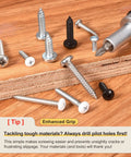 Heavy Duty 304 Stainless Steel Phillips Pan Head Self Tapping Screw Assortment Kit 1000 Pieces M1 To M1.7 for metal and wood projects.