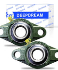 Pack Of Two Self Aligning Pillow Block Bearings With Flanged Base And One Inch Bore For Shaft Support built tough from hardened steel.