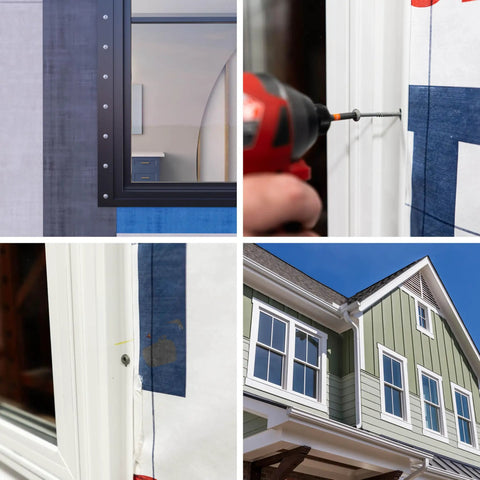 Exterior And Interior Wafer Head Wood Screws Kit For Window Installation showing screws in house setting