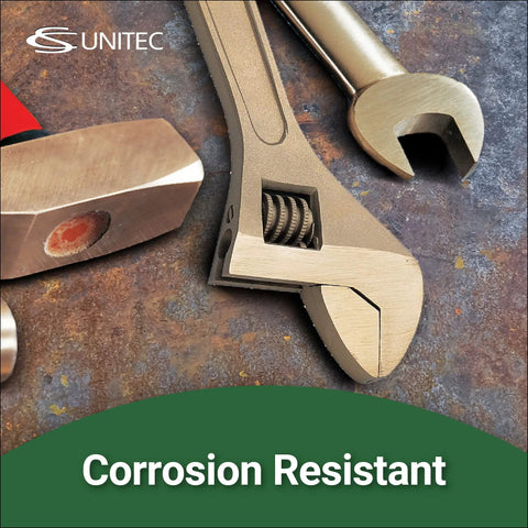 Non Sparking And Low Magnetic Adjustable Wrench 10 Inch Aluminum Bronze Tool For Hazardous Environments ATEX Ready
