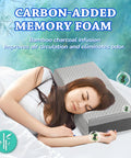 Premium Cooling Cube Pillow For Side Sleepers With Neck Pain Relief Adaptive Memory Foam Adjustable Support on bed with user.