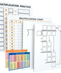 Two Pack Dry Erase Math Boards For Multiplication And Division With Charts, Kid Friendly Whiteboards, 9 by 12 inches