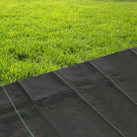 Heavy Duty Weed Barrier Landscape Fabric 3ft x 10ft Ground Cover For Outdoor Gardens And Flower Beds Weed Block Mat For Courtyards And Beds Easy Cutline Guide Simple Install Pack Of 1 on grass