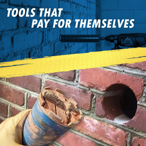 Two Inch Dry Diamond Core Drill Bits For Brick And Block With One Half Inch Shank Pilot Bit Adapter Heavy Duty for core life