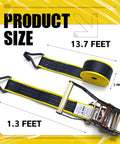 Heavy Duty Ratchet Straps 6 Pack 2 Inch By 15 Foot With J Hooks 5500 Lbs Max Break Strength Tie Down Cargo Straps size info