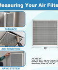 Reusable Washable Air Filter 20x20x1 Merv 8 Electrostatic Media Delivers Hassle Free Fresh Breath For Home And Office Hvac Ac Furnace System Heavy Duty Two Pack Replacement being measured for installation.