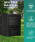 80 Gallon Outdoor Compost Bin With Top Flip Lid BPA Free Large Garden Composter For Kitchen And Yard Scraps Easy Assembly