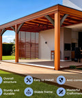 Heavy Duty Arc 45 Degree Pergola Bracket Kit For 4x4 Posts Built Tough Wood Post And Beam Support Brackets 2 Pack Ideal For Gazebos Decks Porches Log Cabins And More installed on a wooden pergola.