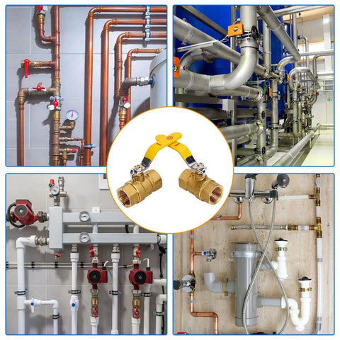 Heavy Duty Full Port Brass Ball Valve 3/4 Inch Threaded Pipe Fitting For Water Air Oil And Gas Built Tough As Nails Corrosion Resistant Workhorse For No Fuss Operation Single Pack in a plumbing setup.
