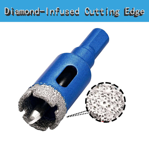 ChilternCasa 3/4 in diamond core drill bit with vacuum-brazed edge and triangle pilot shank, angled view; pack of 2